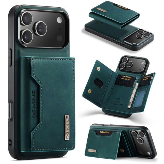 For iPhone 17 Pro Max DG.MING M2 Series 3-Fold Card Bag Wallet Leather Phone Case(Green) - iPhone 17 Pro Max Cases by DG.MING | Online Shopping UK | buy2fix