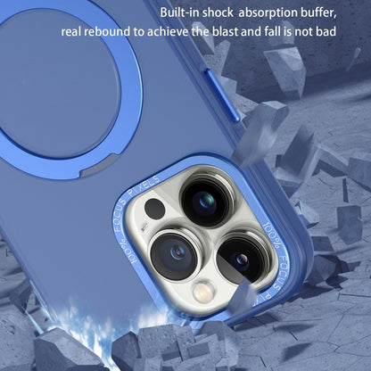 For iPhone 12 Pro Max MagSafe Metal Holder Frosted Translucent Phone Case(White) by buy2fix