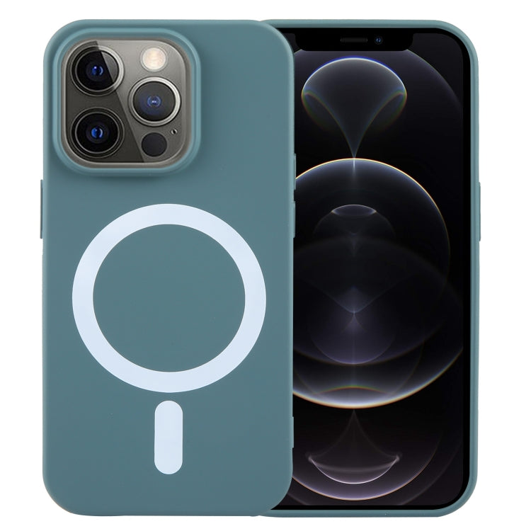 For iPhone 12 Pro MagSafe Liquid Silicone Phone Case(Deep Green) by buy2fix