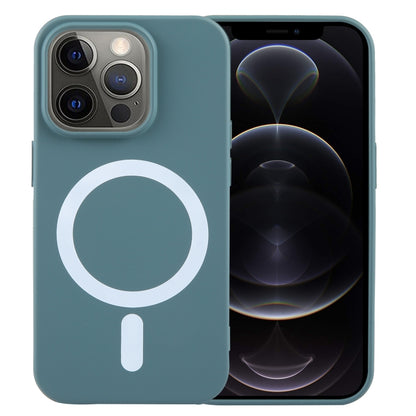 For iPhone 12 Pro Max MagSafe Liquid Silicone Phone Case(Deep Green) by buy2fix