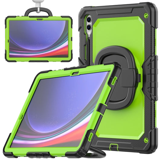 For Samsung Galaxy Tab S9+ / S10+ D Type Silicone Hybrid PC Tablet Case with Handle Holder(Yellow Green PC) - Galaxy Tab S9+ Cases by buy2fix | Online Shopping UK | buy2fix