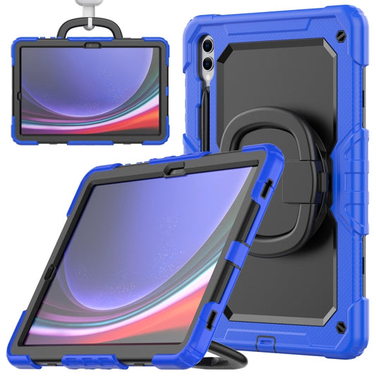 For Samsung Galaxy Tab S9+ / S10+ D Type Silicone Hybrid PC Tablet Case with Handle Holder(Blue) - Galaxy Tab S9+ Cases by buy2fix | Online Shopping UK | buy2fix