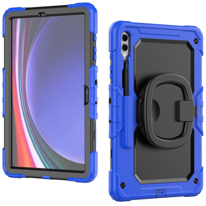 For Samsung Galaxy Tab S9+ / S10+ D Type Silicone Hybrid PC Tablet Case with Handle Holder(Blue) - Galaxy Tab S9+ Cases by buy2fix | Online Shopping UK | buy2fix
