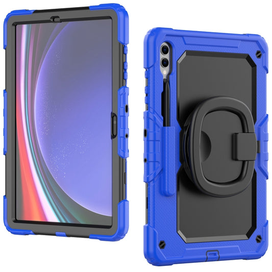 For Samsung Galaxy Tab S9+ / S10+ D Type Silicone Hybrid PC Tablet Case with Handle Holder(Blue) - Galaxy Tab S9+ Cases by buy2fix | Online Shopping UK | buy2fix