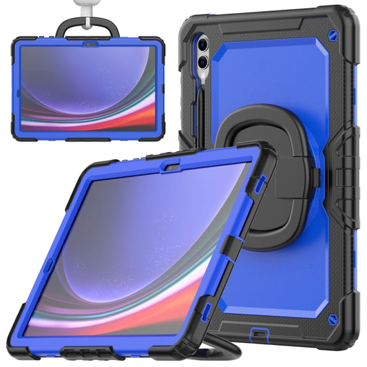 For Samsung Galaxy Tab S9+ / S10+ D Type Silicone Hybrid PC Tablet Case with Handle Holder(Blue PC) - Galaxy Tab S9+ Cases by buy2fix | Online Shopping UK | buy2fix