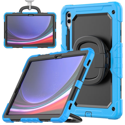 For Samsung Galaxy Tab S9+ / S10+ D Type Silicone Hybrid PC Tablet Case with Handle Holder(Light Blue) - Galaxy Tab S9+ Cases by buy2fix | Online Shopping UK | buy2fix