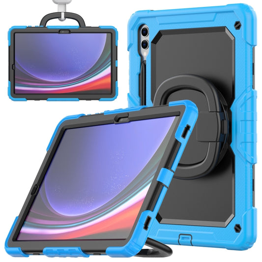 For Samsung Galaxy Tab S9+ / S10+ D Type Silicone Hybrid PC Tablet Case with Handle Holder(Light Blue) - Galaxy Tab S9+ Cases by buy2fix | Online Shopping UK | buy2fix