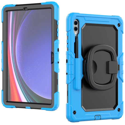 For Samsung Galaxy Tab S9+ / S10+ D Type Silicone Hybrid PC Tablet Case with Handle Holder(Light Blue) - Galaxy Tab S9+ Cases by buy2fix | Online Shopping UK | buy2fix