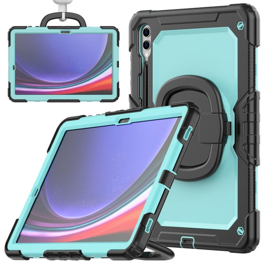 For Samsung Galaxy Tab S9+ / S10+ D Type Silicone Hybrid PC Tablet Case with Handle Holder(Light Blue PC) - Galaxy Tab S9+ Cases by buy2fix | Online Shopping UK | buy2fix