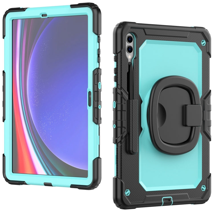 For Samsung Galaxy Tab S9+ / S10+ D Type Silicone Hybrid PC Tablet Case with Handle Holder(Light Blue PC) - Galaxy Tab S9+ Cases by buy2fix | Online Shopping UK | buy2fix