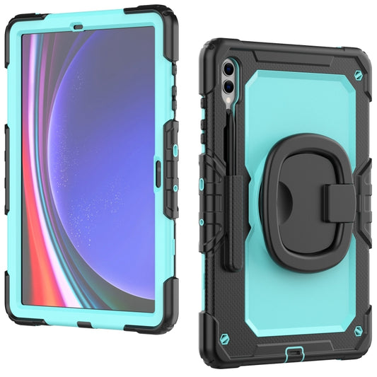 For Samsung Galaxy Tab S9+ / S10+ D Type Silicone Hybrid PC Tablet Case with Handle Holder(Light Blue PC) - Galaxy Tab S9+ Cases by buy2fix | Online Shopping UK | buy2fix