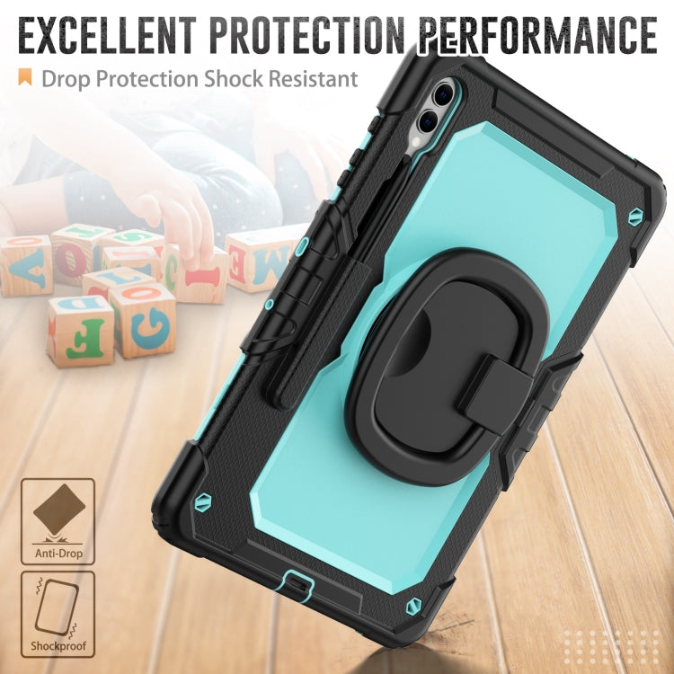 For Samsung Galaxy Tab S9+ / S10+ D Type Silicone Hybrid PC Tablet Case with Handle Holder(Light Blue PC) - Galaxy Tab S9+ Cases by buy2fix | Online Shopping UK | buy2fix