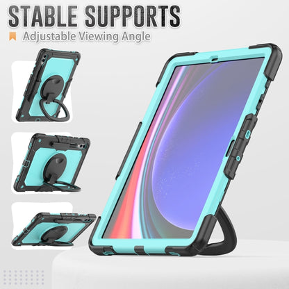 For Samsung Galaxy Tab S9+ / S10+ D Type Silicone Hybrid PC Tablet Case with Handle Holder(Light Blue PC) - Galaxy Tab S9+ Cases by buy2fix | Online Shopping UK | buy2fix