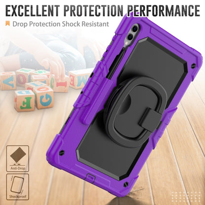 For Samsung Galaxy Tab S9+ / S10+ D Type Silicone Hybrid PC Tablet Case with Handle Holder(Purple) - Galaxy Tab S9+ Cases by buy2fix | Online Shopping UK | buy2fix
