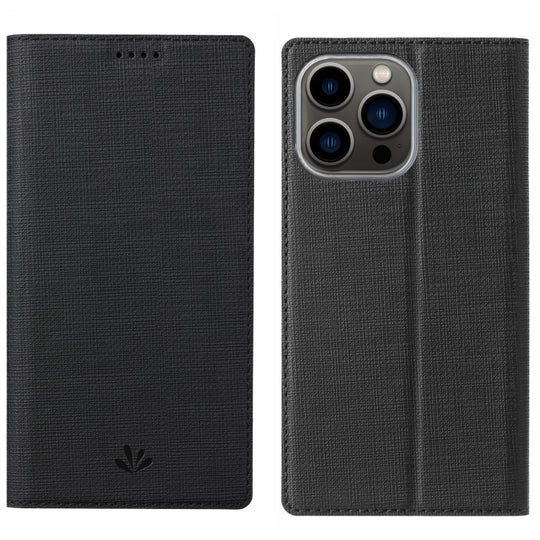 For iPhone 15 Pro Max ViLi DMX Series Shockproof TPU + PU Leather Magnetic Attraction Horizontal Flip Case(Black)