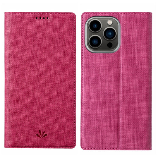 For iPhone 15 Pro ViLi DMX Series Shockproof TPU + PU Leather Magnetic Attraction Horizontal Flip Case(Rose Red)