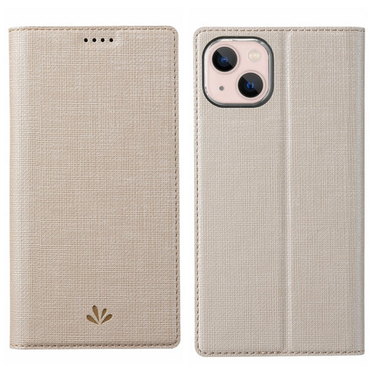 For iPhone 15 ViLi DMX Series Shockproof TPU + PU Leather Magnetic Attraction Horizontal Flip Case(Gold) - iPhone 15 Cases by ViLi | Online Shopping UK | buy2fix