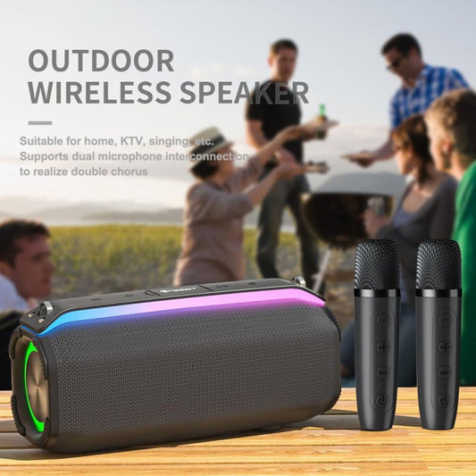 New RiXing NR8809 20W Outdoor Portable TWS Smart Wireless Bluetooth Speaker, Style:Dual Mic(Red) - Desktop Speaker by NewRixing | Online Shopping UK | buy2fix