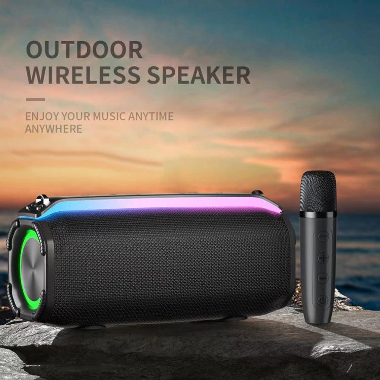 New RiXing NR8809 20W Outdoor Portable TWS Smart Wireless Bluetooth Speaker, Style:Dual Mic(Grey) - Desktop Speaker by NewRixing | Online Shopping UK | buy2fix