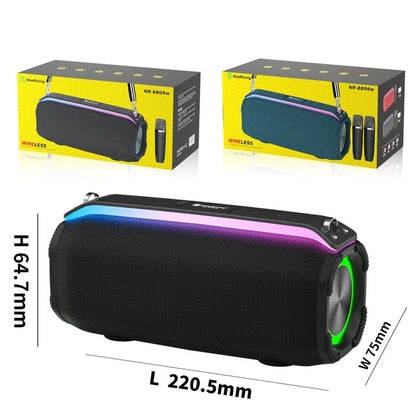 New RiXing NR8809 20W Outdoor Portable TWS Smart Wireless Bluetooth Speaker, Style:Single Mic(Blue) - Desktop Speaker by NewRixing | Online Shopping UK | buy2fix