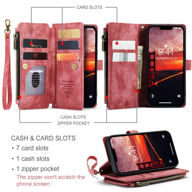 For iPhone 15 CaseMe C30 Multifunctional Leather Phone Case(Red) - iPhone 15 Cases by CaseMe | Online Shopping UK | buy2fix