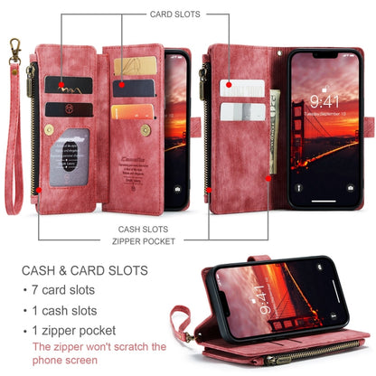 For iPhone 15 CaseMe C30 Multifunctional Leather Phone Case(Red) - iPhone 15 Cases by CaseMe | Online Shopping UK | buy2fix