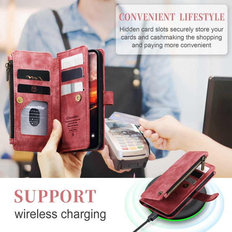 For iPhone 15 CaseMe C30 Multifunctional Leather Phone Case(Red) - iPhone 15 Cases by CaseMe | Online Shopping UK | buy2fix