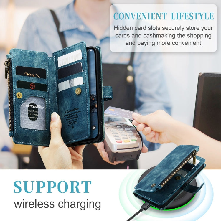 For iPhone 15 Pro CaseMe C30 Multifunctional Leather Phone Case(Blue) - iPhone 15 Pro Cases by CaseMe | Online Shopping UK | buy2fix