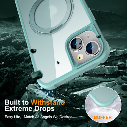 For iPhone 14 / 13 MagSafe Magnetic Rotating Holder Phone Case(Lake Blue) by buy2fix