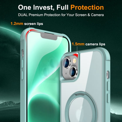 For iPhone 14 / 13 MagSafe Magnetic Rotating Holder Phone Case(Lake Blue) by buy2fix