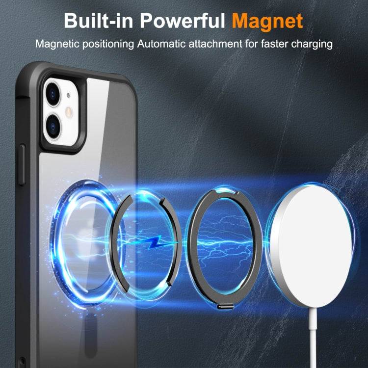 For iPhone 12 / 12 Pro MagSafe Magnetic Rotating Holder Phone Case(Black) by buy2fix