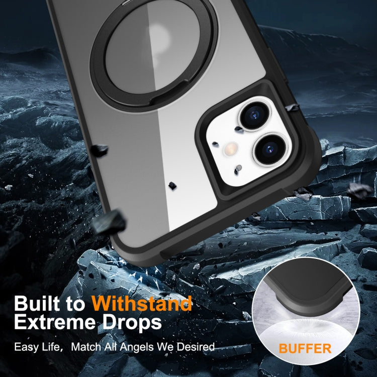 For iPhone 12 / 12 Pro MagSafe Magnetic Rotating Holder Phone Case(Black) by buy2fix