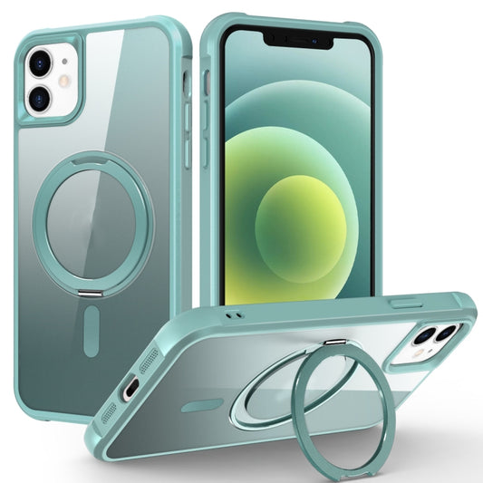 For iPhone 12 / 12 Pro MagSafe Magnetic Rotating Holder Phone Case(Lake Blue) by buy2fix