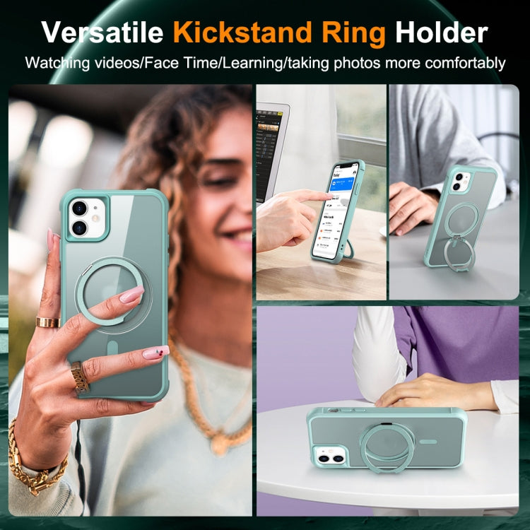 For iPhone 12 / 12 Pro MagSafe Magnetic Rotating Holder Phone Case(Lake Blue) by buy2fix