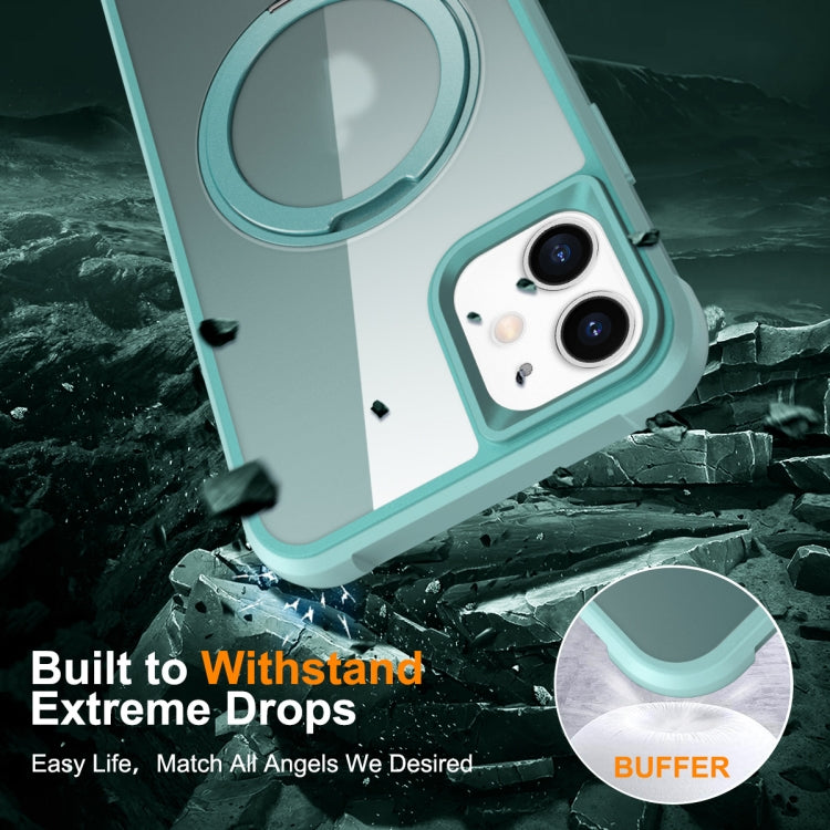 For iPhone 12 / 12 Pro MagSafe Magnetic Rotating Holder Phone Case(Lake Blue) by buy2fix