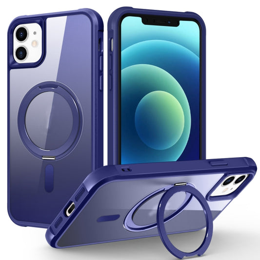 For iPhone 12 / 12 Pro MagSafe Magnetic Rotating Holder Phone Case(Klein Blue) by buy2fix