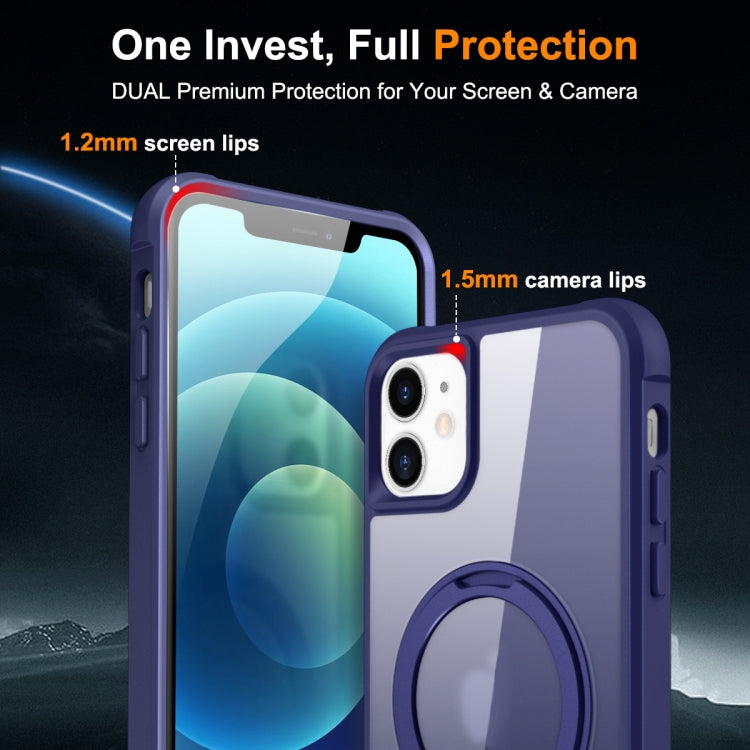 For iPhone 12 / 12 Pro MagSafe Magnetic Rotating Holder Phone Case(Klein Blue) by buy2fix