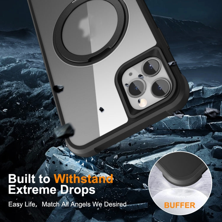 For iPhone 11 Pro Max MagSafe Magnetic Rotating Holder Phone Case(Black) by buy2fix