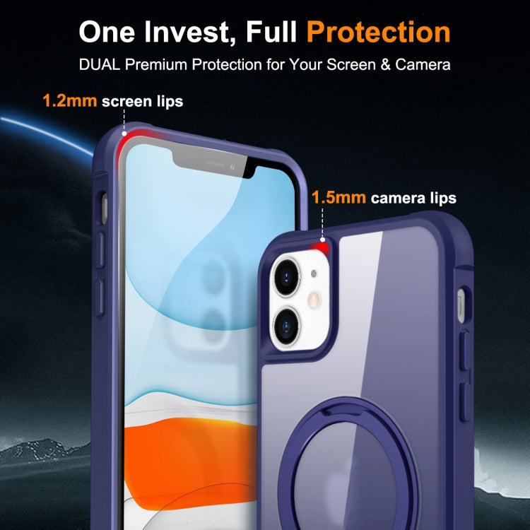 For iPhone 11 MagSafe Magnetic Rotating Holder Phone Case(Klein Blue) by buy2fix