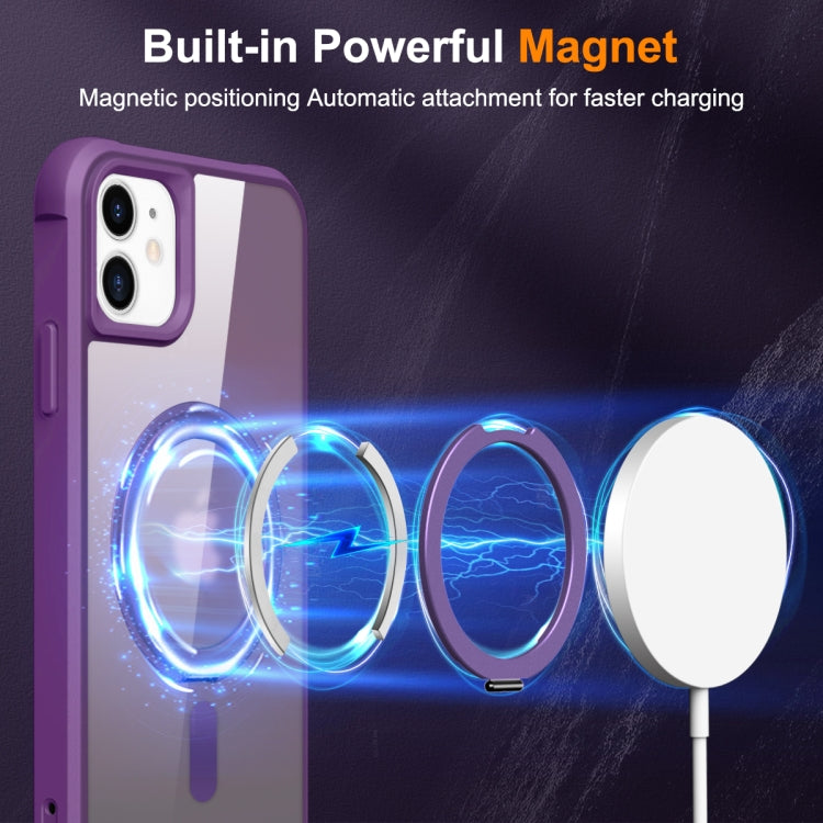 For iPhone 11 MagSafe Magnetic Rotating Holder Phone Case(Purple) by buy2fix