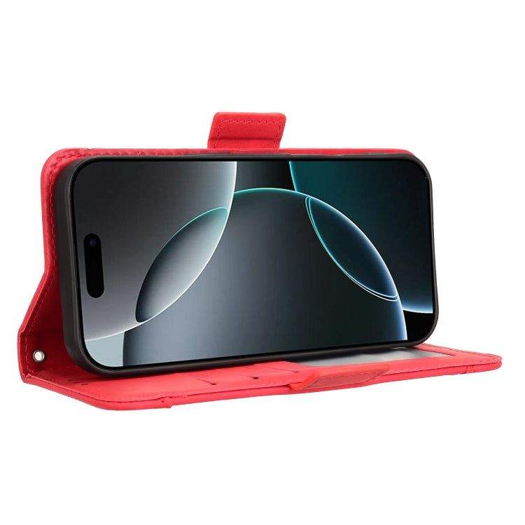 For iPhone 16 Pro Max Skin Feel Calf Texture Card Slots Leather Phone Case(Red) by buy2fix