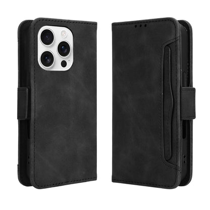 For iPhone 16 Pro Skin Feel Calf Texture Card Slots Leather Phone Case(Black) by buy2fix