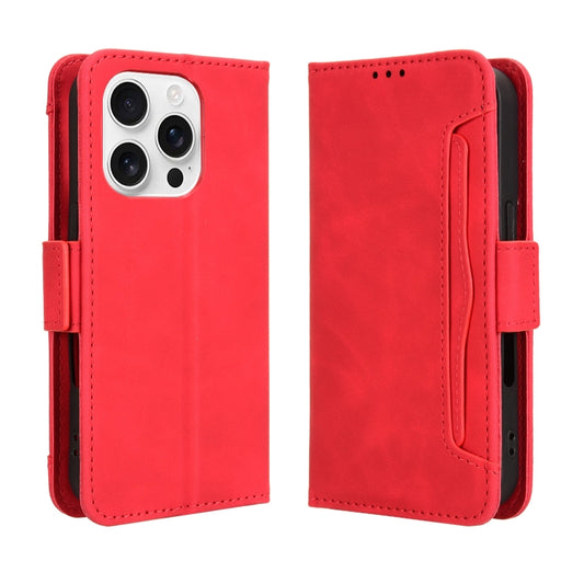 For iPhone 16 Pro Skin Feel Calf Texture Card Slots Leather Phone Case(Red) by buy2fix