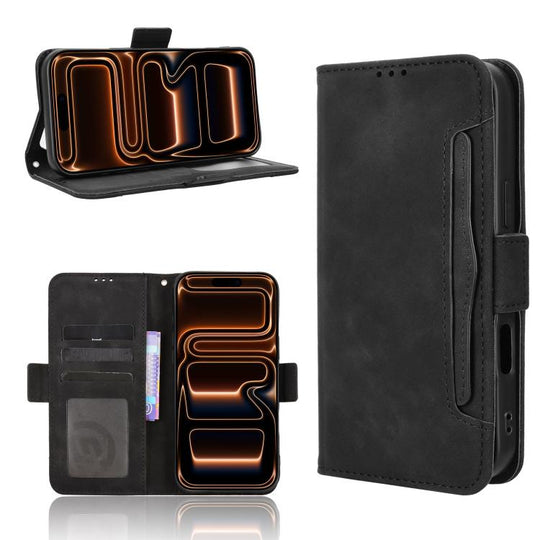 For iPhone 18 Pro Max / 17 Pro Max Skin Feel Calf Texture Card Slots Leather Phone Case(Black)