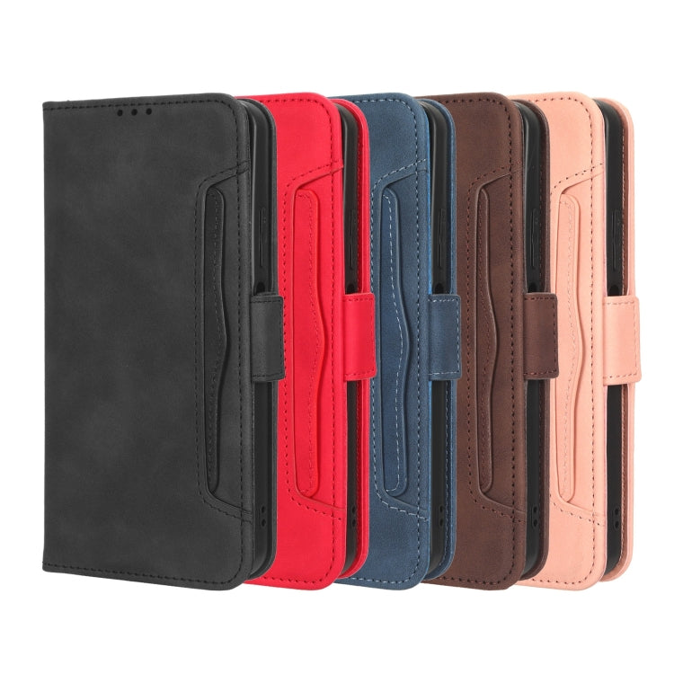 For iPhone 16 Plus Skin Feel Calf Texture Card Slots Leather Phone Case(Red) - iPhone 16 Plus Cases by buy2fix | Online Shopping UK | buy2fix