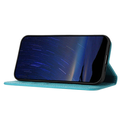 For iPhone 16e Woven Texture Stitching Magnetic Leather Phone Case(Blue) by buy2fix