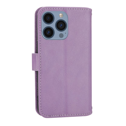 For iPhone 16 Pro Oil Skin Zipper Wallet Leather Phone Case(Purple) by buy2fix