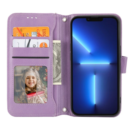 For iPhone 16 Pro Oil Skin Zipper Wallet Leather Phone Case(Purple) by buy2fix