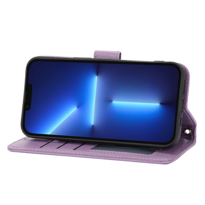 For iPhone 16 Pro Oil Skin Zipper Wallet Leather Phone Case(Purple) by buy2fix