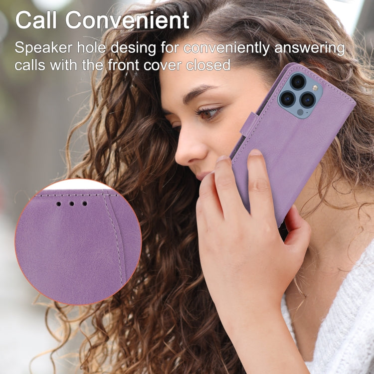 For iPhone 16 Pro Oil Skin Zipper Wallet Leather Phone Case(Purple) by buy2fix